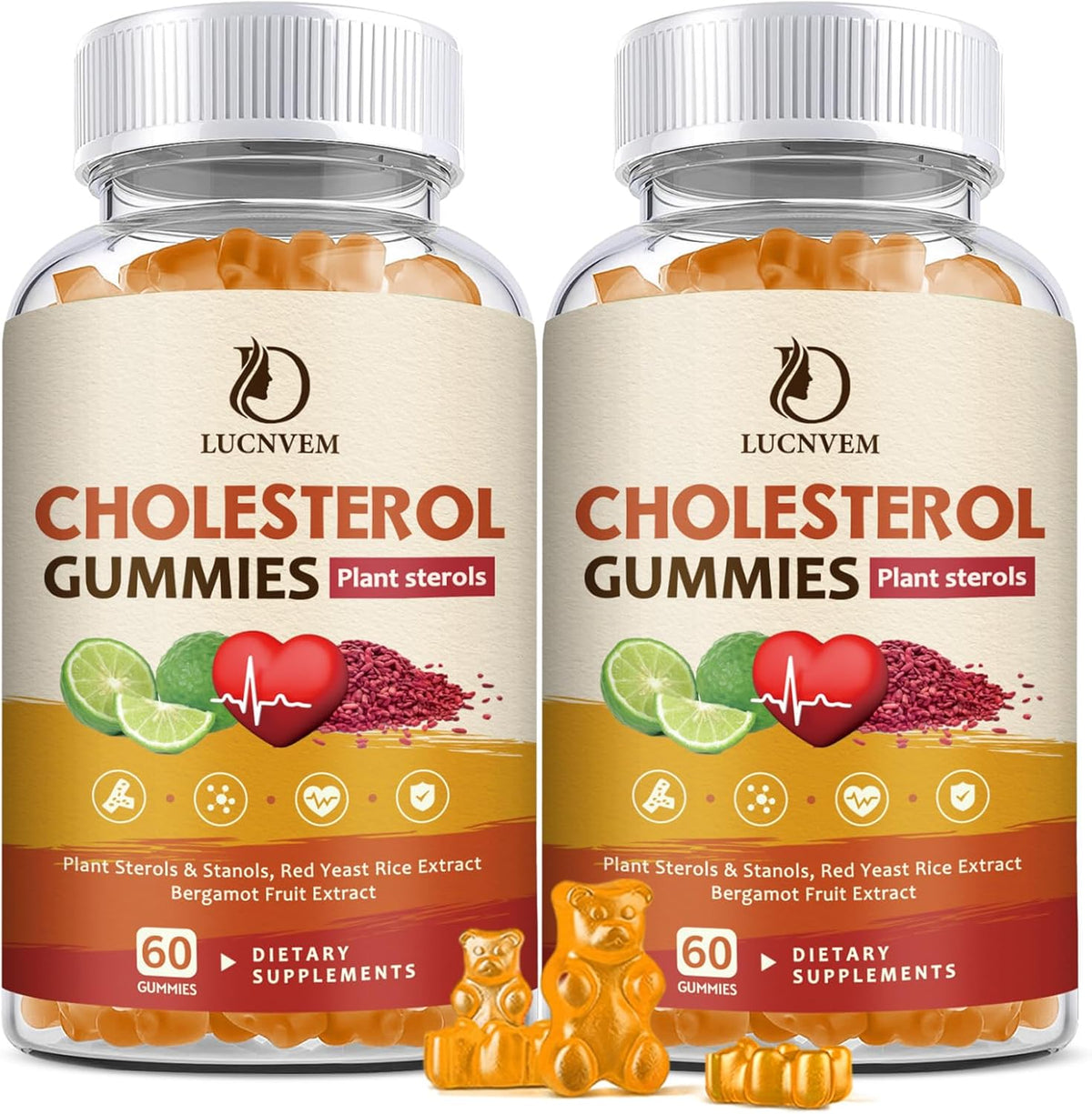Cholesterol Support Gummies with Plant Sterols, Red Yeast Rice and Citrus Bergamot (2 Pack) - görsel 1