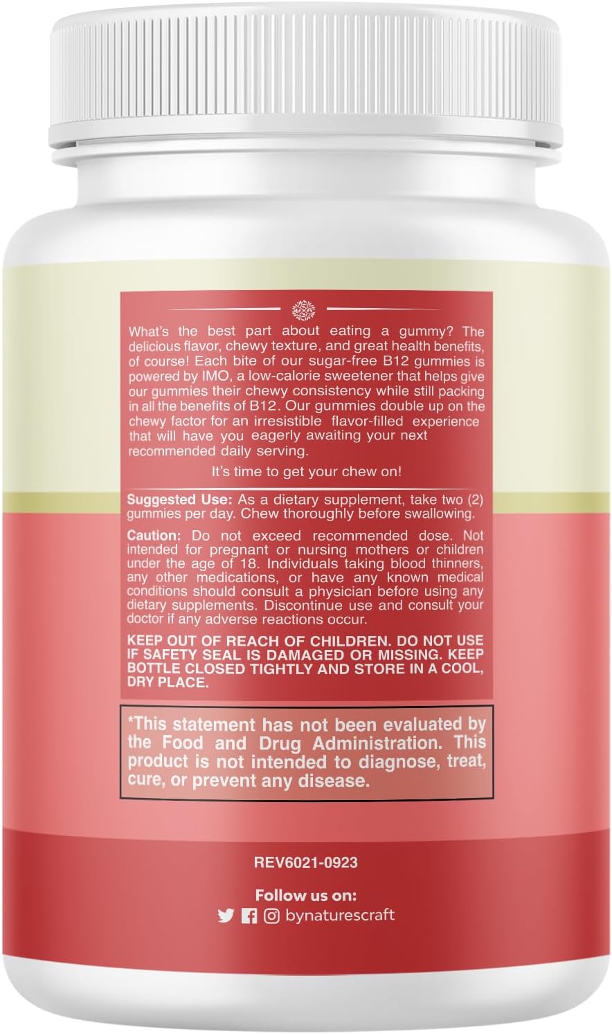 Natures Craft Vitamin B12 Gummies – Sugar-Free, 1000 mcg, 90 Count - görsel 8