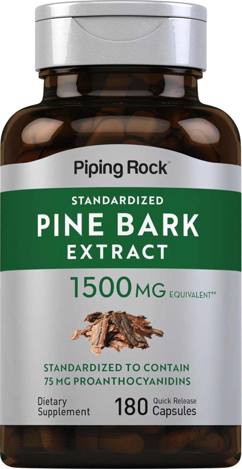 Piping Rock Pine Bark Extract Capsules, 180 Capsules - görsel 1