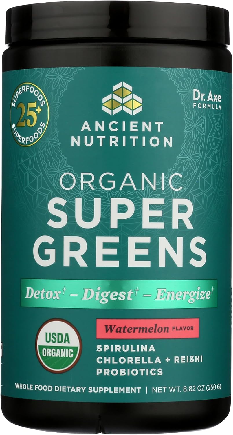 Ancient Nutrition SuperGreens Powder with Probiotics – Organic Peppermint Flavour – 25 Servings - görsel 7