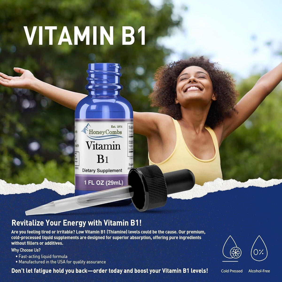Vitamin B1 (Thiamine) Drops - High Potency Liquid - Vegan, Alcohol-Free, Non-GMO - Supports Energy, Digestion & Nervous System, 30ml - görsel 9