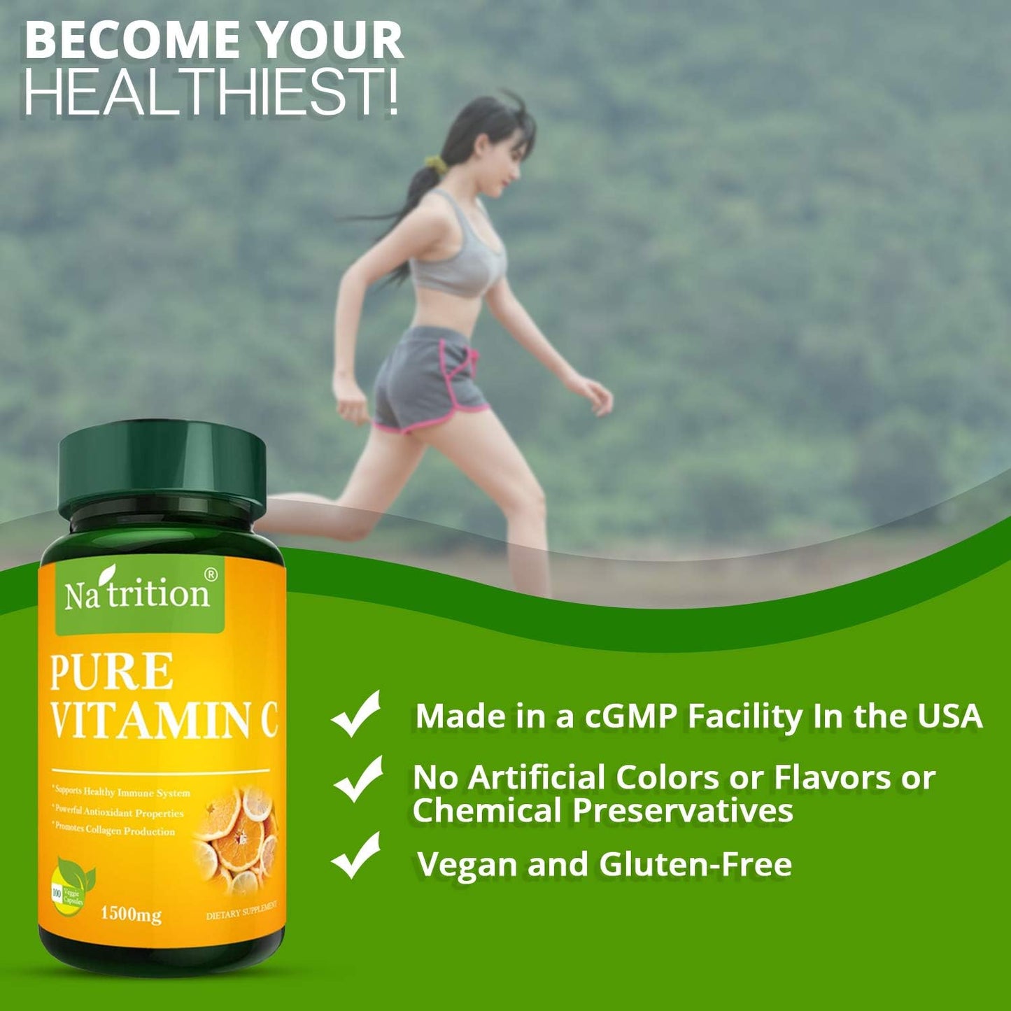 Na'trition Pure Vitamin C Vegetarian Capsules 1500mg per Serving - görsel 4