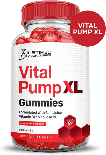 Justified Laboratories Vital Pump XL Performance Gummies (3 Pack, 180 Count)