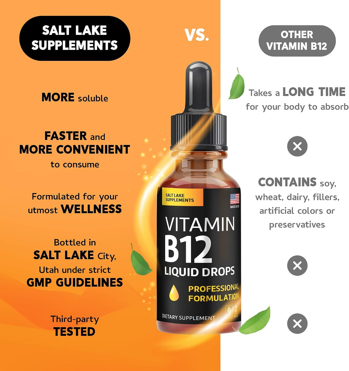Vitamin B12 Liquid Drops, 5000 µg Methylcobalamin with B2, B3, B6 - Vegan Sublingual B Complex, Raspberry Flavour, 60 ml - görsel 6
