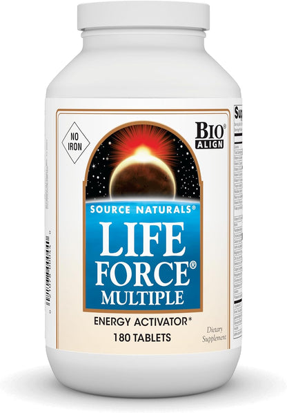 Source Naturals Life Force Multiple Iron-Free Multivitamin - High Potency Daily Supplement with Essential Nutrients, 60 Tablets