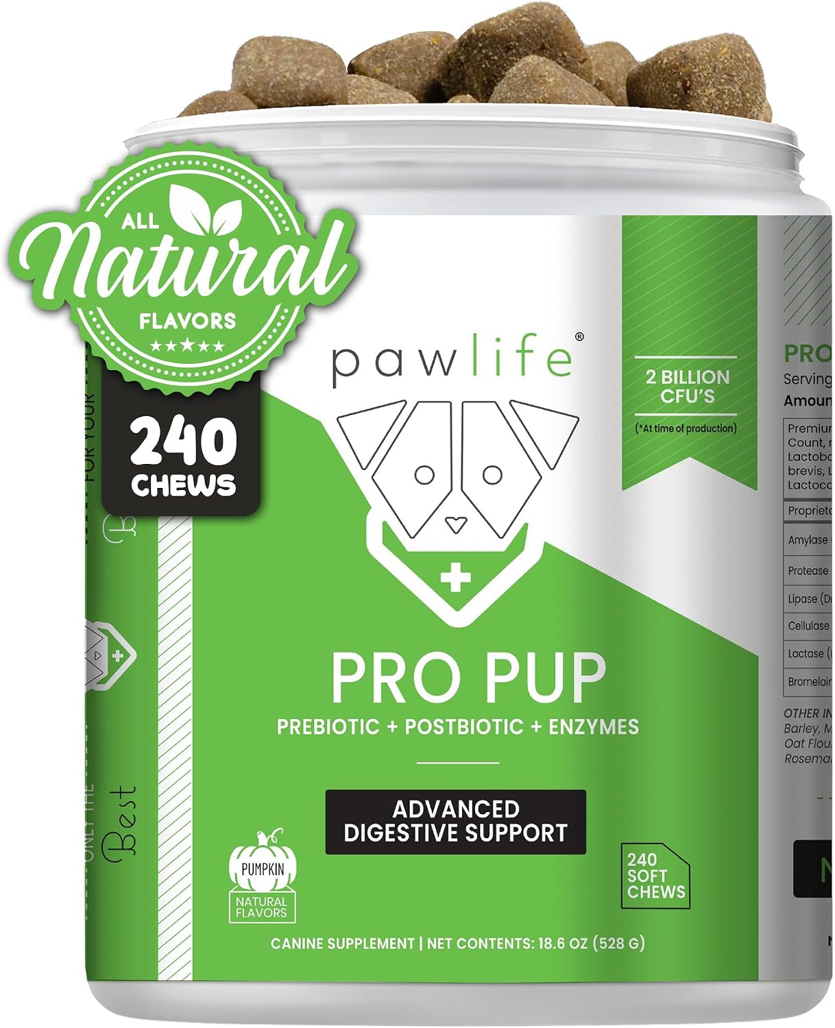 Pawlife Probiotics for Dogs - Pumpkin Flavour Soft Chews (240 Count) - görsel 1