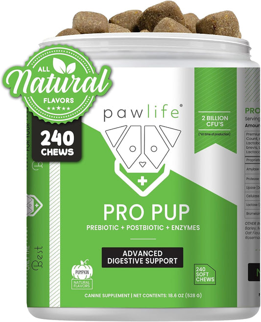 Pawlife Probiotics for Dogs - Pumpkin Flavour Soft Chews (240 Count)