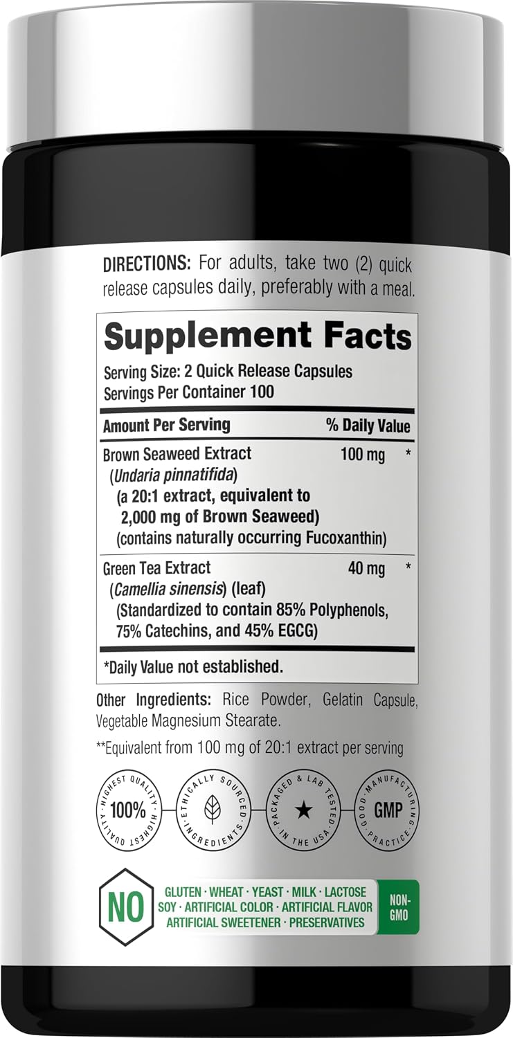 Horbäach Brown Seaweed Extract Capsules, 200 Capsules - görsel 2
