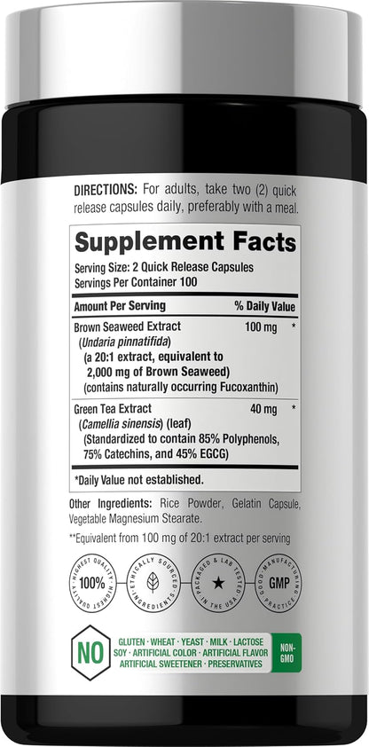 Horbäach Brown Seaweed Extract Capsules, 200 Capsules