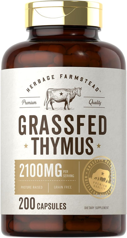 Carlyle Grass-Fed Beef Thymus, 2100 mg, 200 Capsules