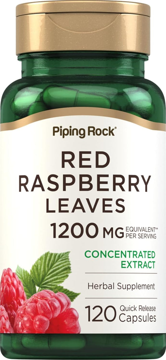 Piping Rock Red Raspberry Leaf Capsules | 120 Capsules | Herbal Extract Supplement | Non-GMO, Gluten-free