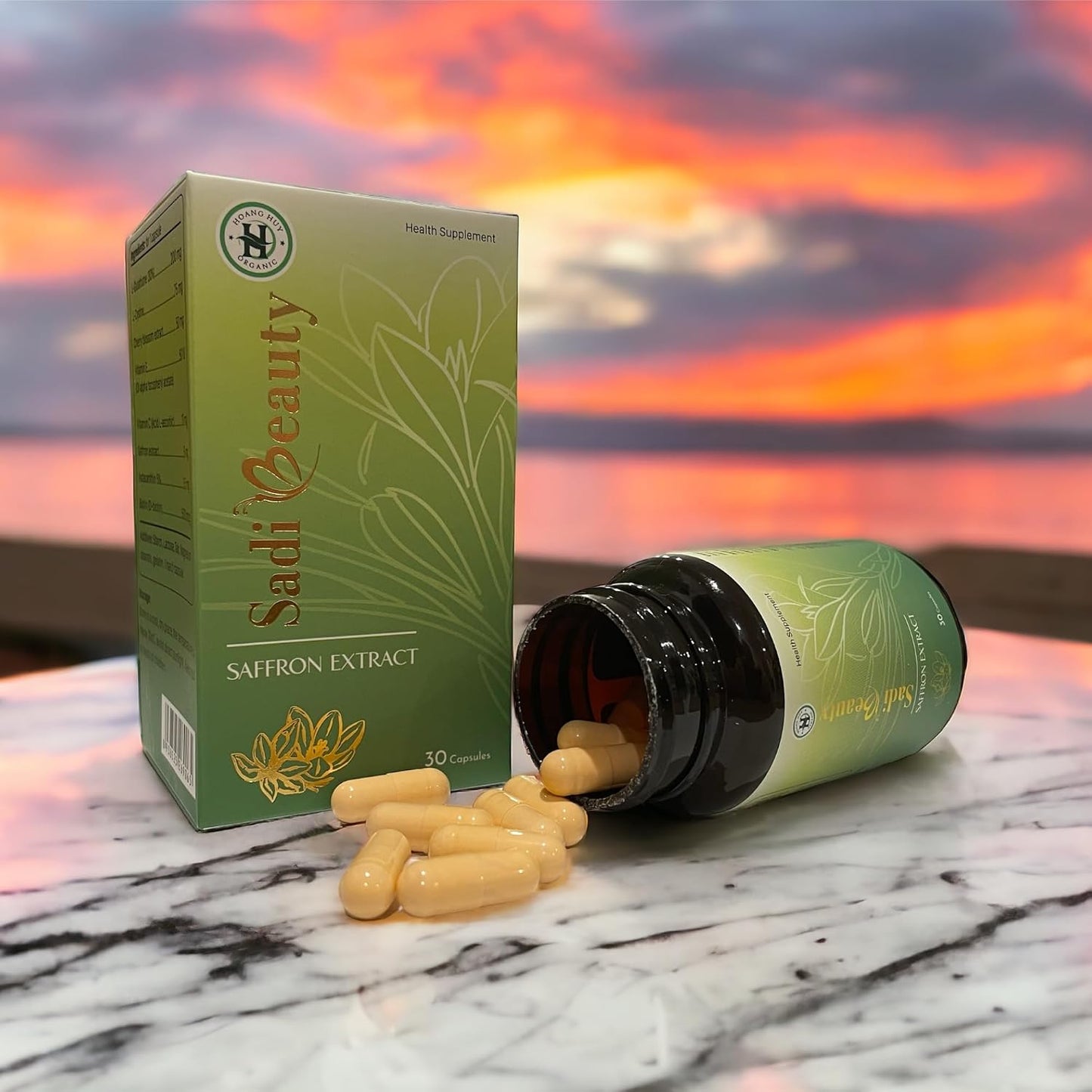 Sadi Beauty Saffron Extract Capsules with L-Glutathione, Vitamin C & E – Brighten Skin Tone, Reduce Dark Spots (30 Capsules) - görsel 7