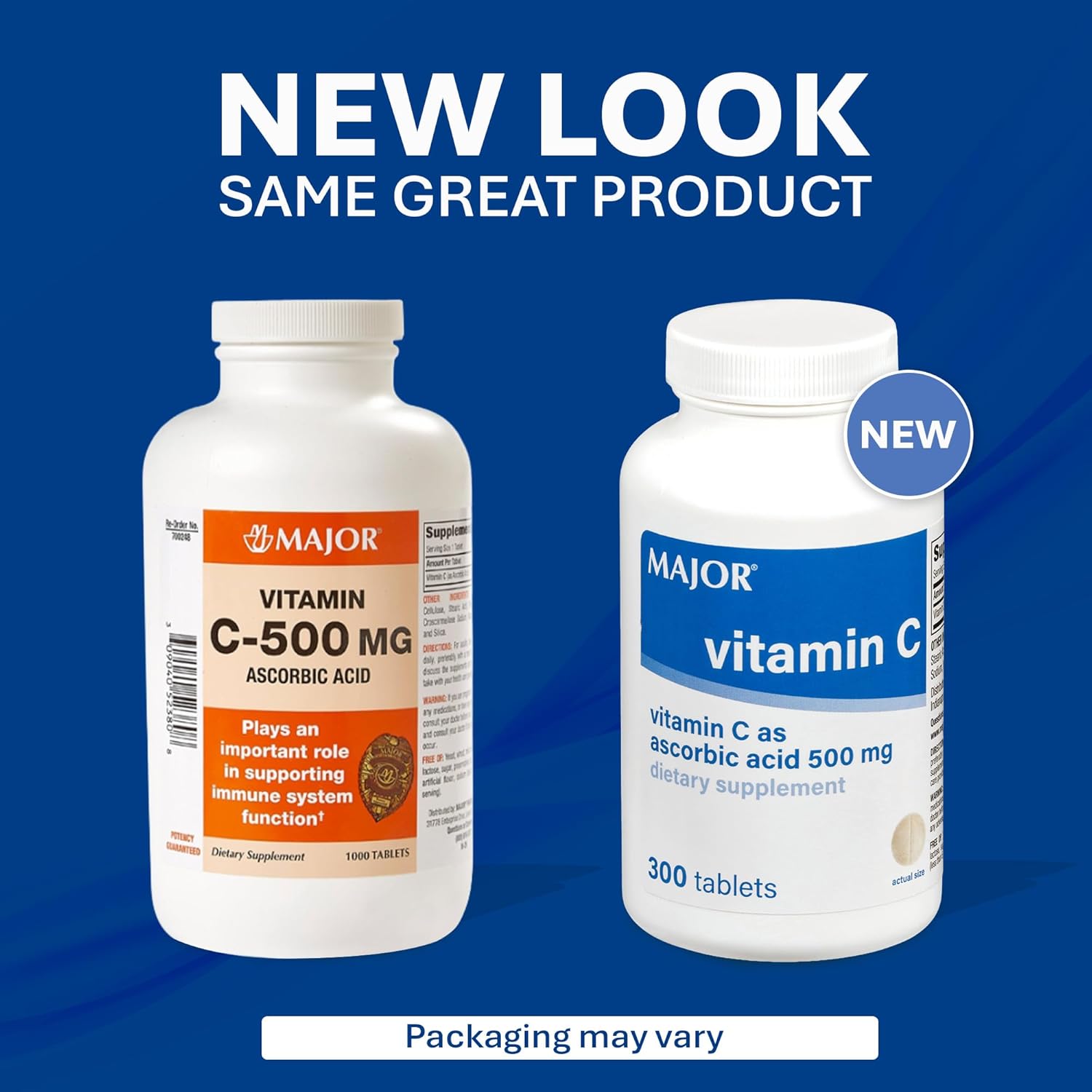 MAJOR Vitamin C-500 mg Ascorbic Acid Tablets – 300 Count - görsel 3