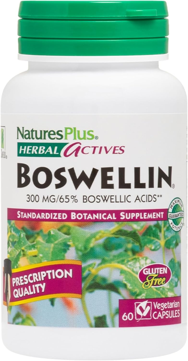 NaturesPlus Herbal Actives Boswellin – 60 Capsules – Joint Comfort & Connective Tissue Support - görsel 1