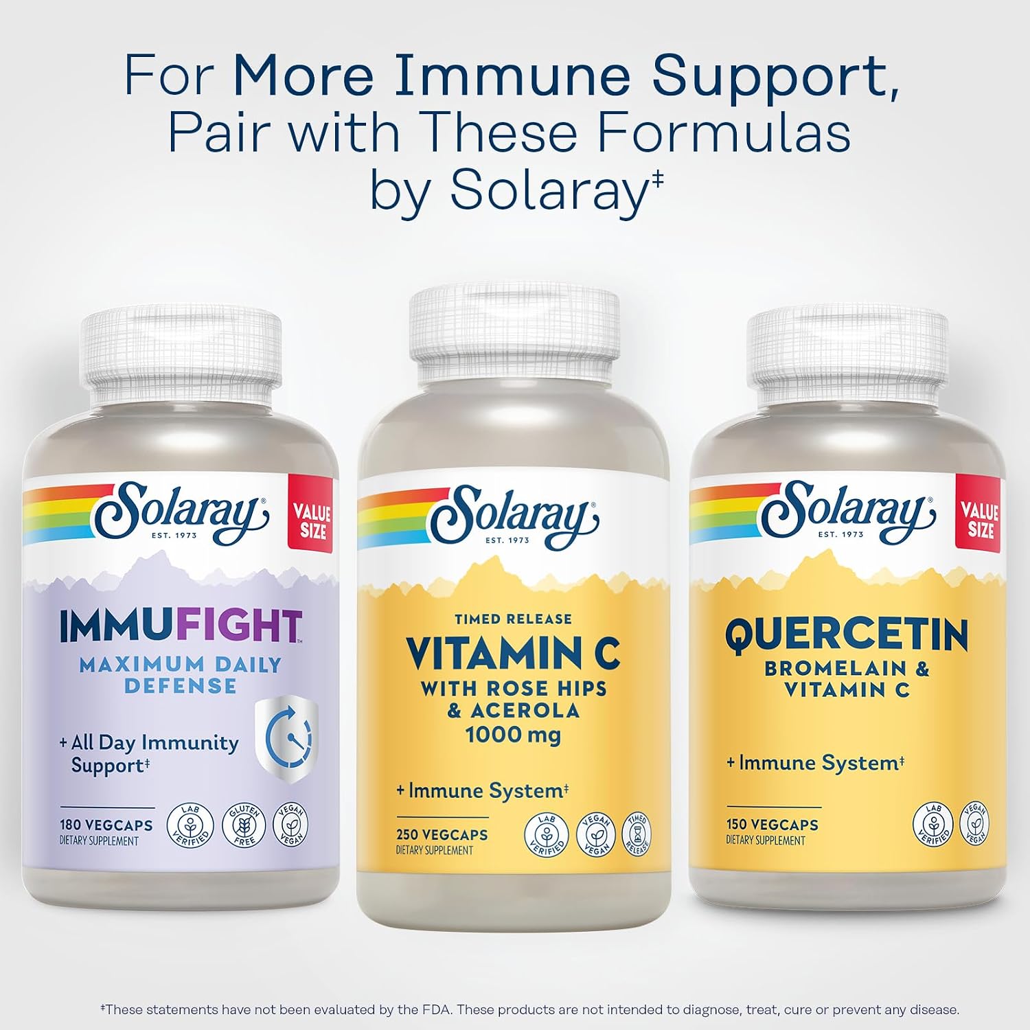 SOLARAY Vitamin C 1000mg - Time Release Capsules with Rose Hips & Acerola - görsel 7