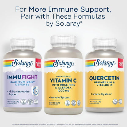SOLARAY Vitamin C 1000mg - Time Release Capsules with Rose Hips & Acerola