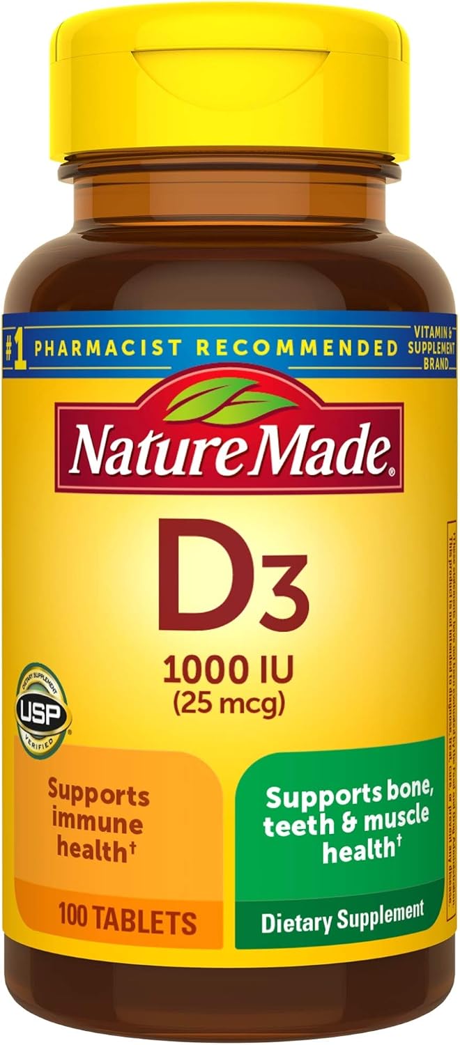 Nature Made Vitamin D3 1000 IU (25 mcg), Vitamin D Supplement for Bone, Teeth, Muscle and Immune Health Support, 300 Tablets, 300-Day Supply - görsel 10
