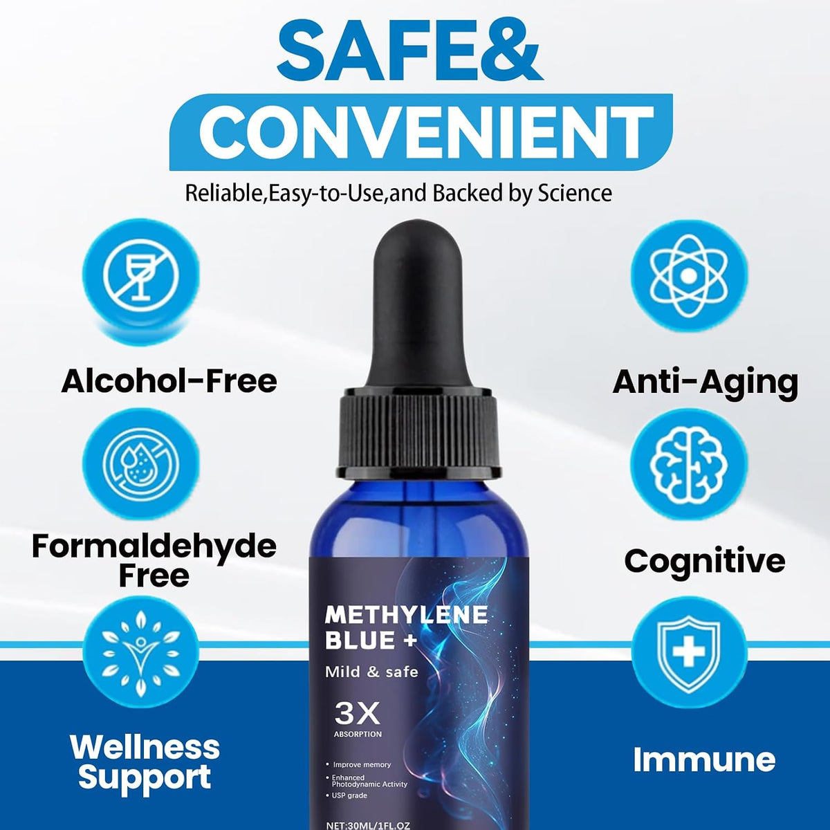 Methylene Blue Pharmaceutical Grade - USP Grade Food Supplement for Brain Health - görsel 3
