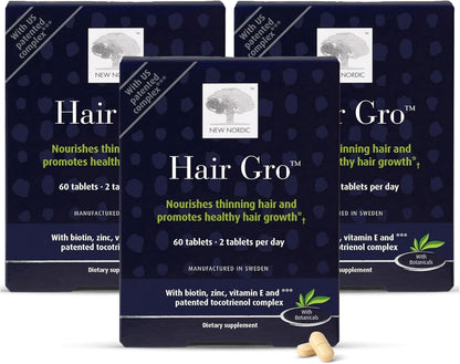 NEW NORDIC Hair GRO Biotin & Tocotrienol Complex - 180 Tablets