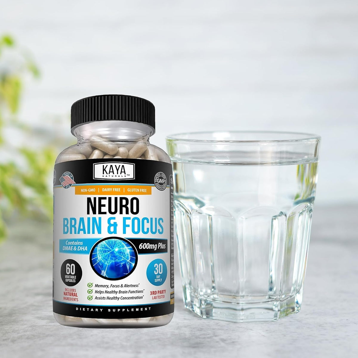Kaya Naturals Neuro Brain for Memory & Focus - Nootropic Brain Support Supplement - 60 Count - görsel 7