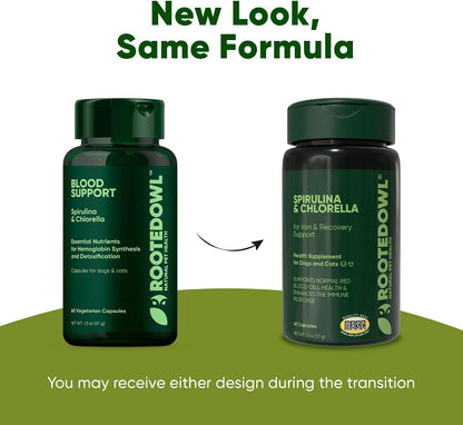 Rooted Owl® Blood Support for Dogs & Cats with Spirulina & Chlorella