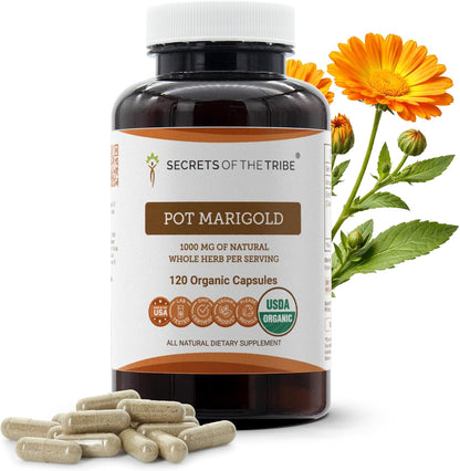 Secrets of the Tribe Pot Marigold Certified Organic - 120 Capsules – Image 1