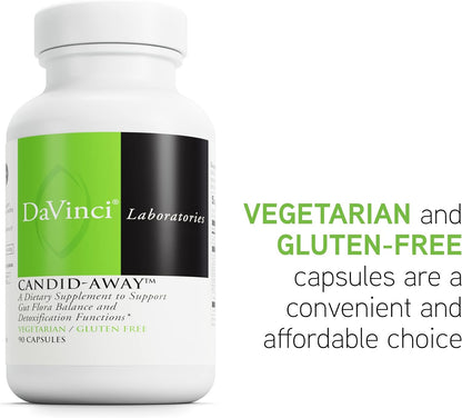 DAVINCI Labs Candid-Away – Digestive Gut Health Support with Digestive Enzymes, Calcium, Magnesium & More – 90 Vegetarian Capsules (30 Servings)