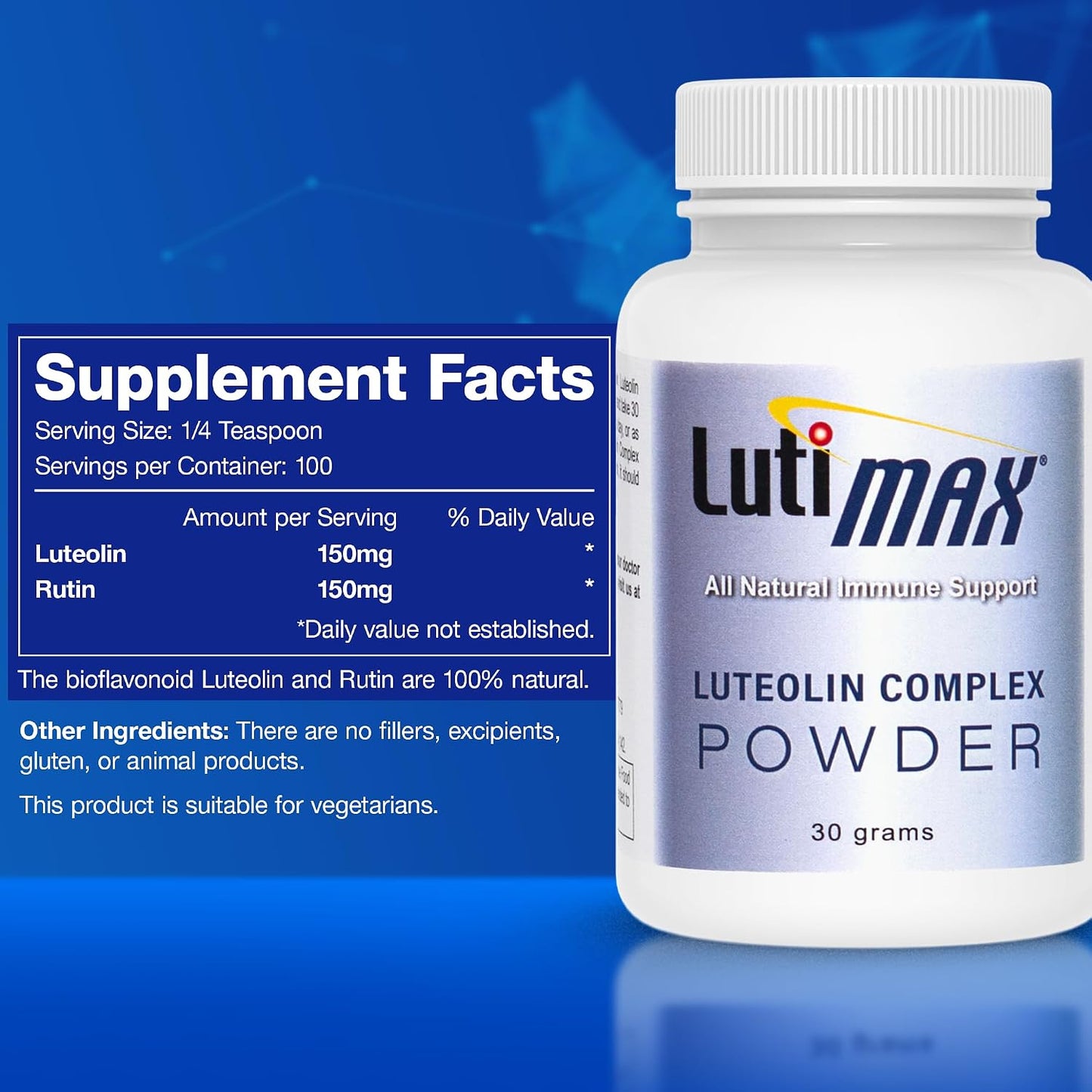 Lutimax Luteolin Complex Powder with Rutin - Nootropic Brain Supplement for Memory, Focus, and Immune Support (100 Servings) - görsel 2