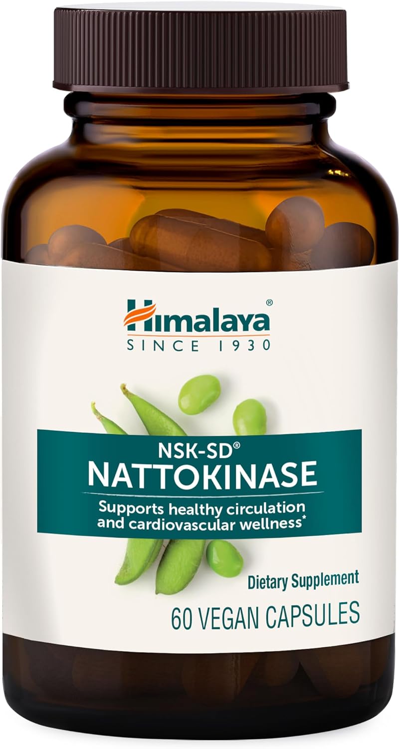 Himalaya NSK-SD Nattokinase, Food Supplement for Healthy Circulation, Vegan, Gluten-free Natto Extract, 100 mg, 60 Capsules - görsel 1