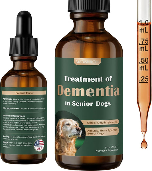 WOMRICH Senior Dog Brain Health Supplement with Mushrooms - 59 ml