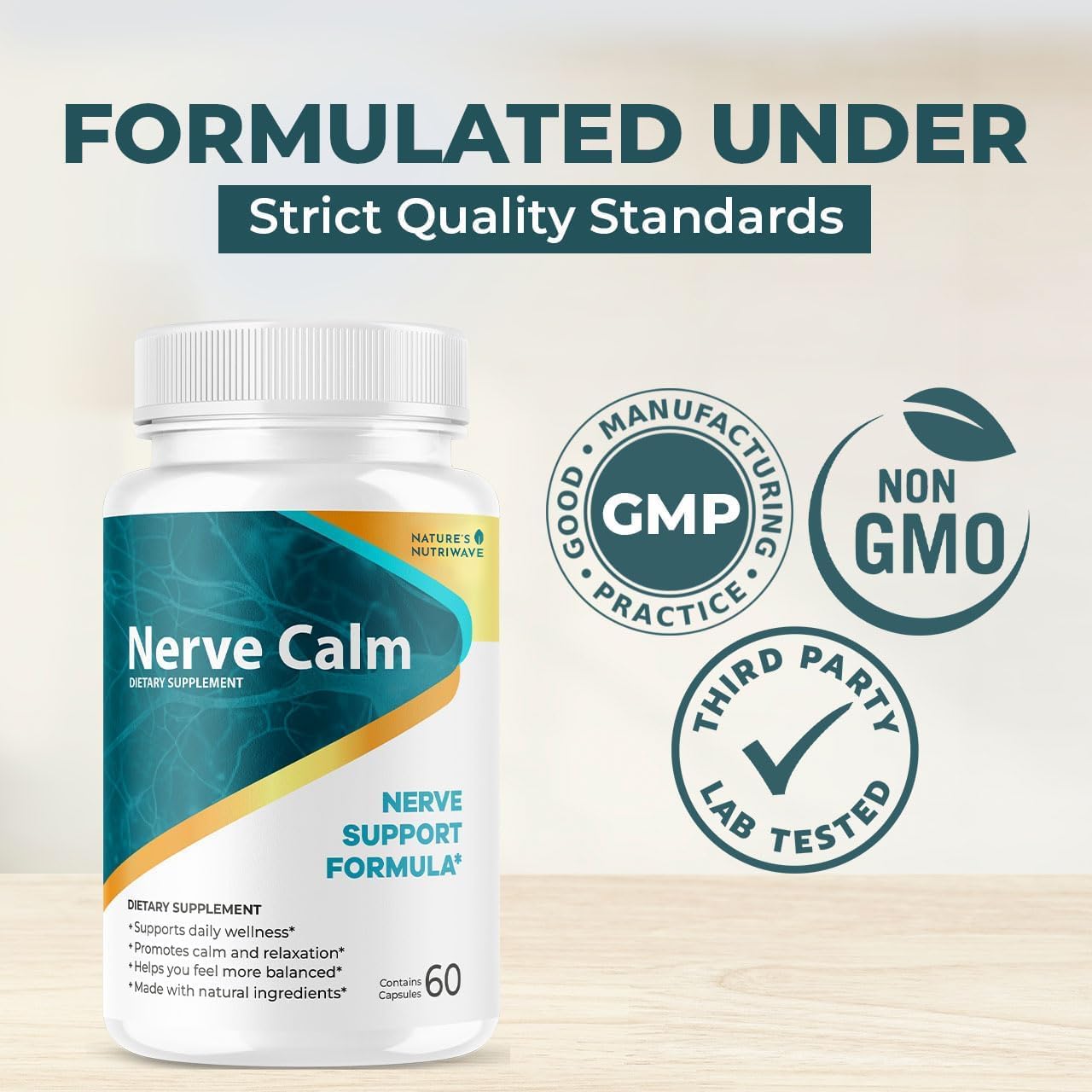 NerveCalm – Passion Flower & Prickly Pear Capsules – 30 Caps, 3 Month Supply | Passion Flower, Prickly Pear & California Poppy | Vegan, Non-GMO, Made in USA | Easy-to-swallow capsule - görsel 5