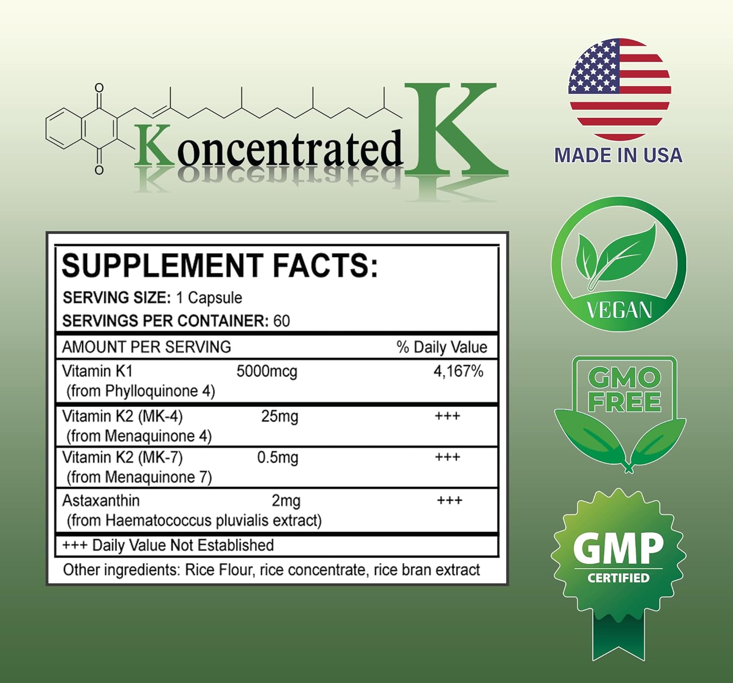 Koncentrated K - 30.5 mg Vitamin K Complex with 2 mg Astaxanthin - görsel 7