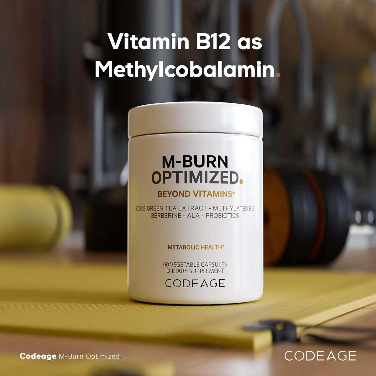Codeage M-Burn Optimised Supplement - Decaffeinated Green Tea (50% EGCG), Berberine, Akkermansia Probiotic, Vitamin B12 - 60 Capsules - görsel 6