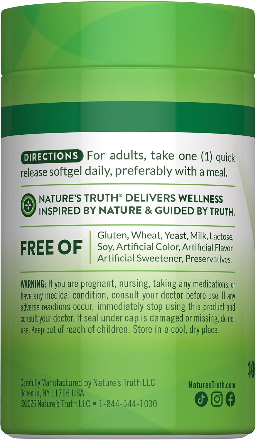 Nature's Truth Vitamin D3 1000 IU (25 µg) Soft Capsules – 130 Quick Release - görsel 7