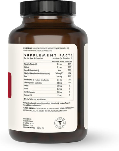 The Wellness Company Healthy Heart - Cardiovascular Support, Nitric Oxide Production & Healthy Cholesterol Levels | 60 Capsules (30 Day Supply)