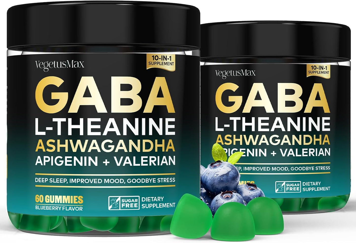 GABA Gummies 500mg for Stress Support, Relaxation, Melatonin-Free Calm Gummies with L-Theanine, Ashwagandha, Magnesium & Valerian Root – 60 Count - görsel 9