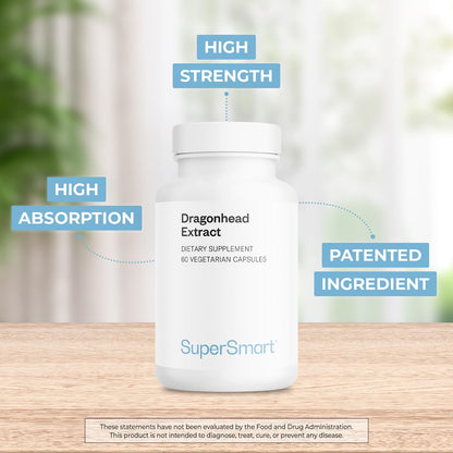 Supersmart Dragonhead Extract 200mg per Day (Patented DracoBelle) - Non-GM & Gluten-free - 60 Vegetarian Capsules