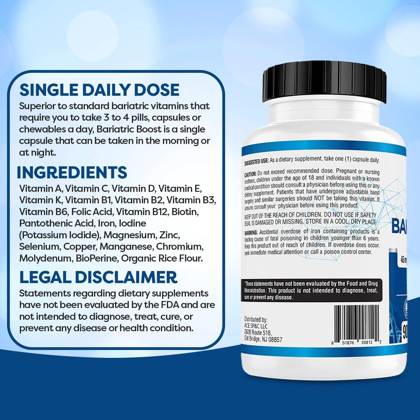 Bariatric Boost One-A-Day Multivitamin – 90-Day Supply with 45mg Iron - görsel 6