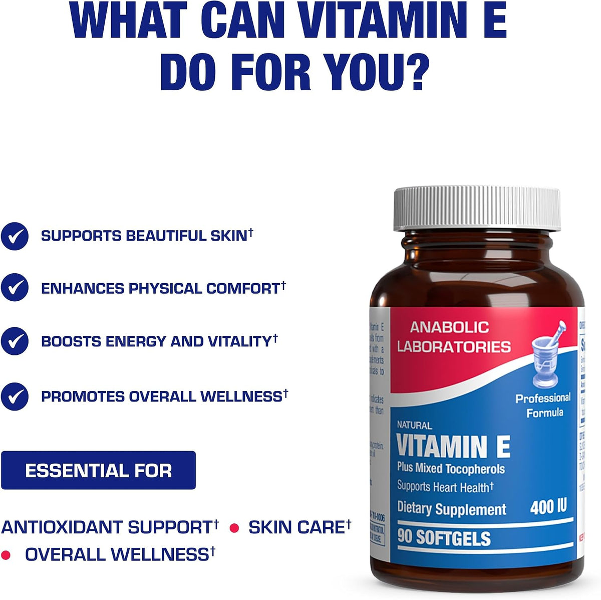 Vitamin E 400 IU Softgels – Natural d-Alpha Tocopherol & Mixed Tocopherols – Antioxidant Immune Support – 90 Softgels - görsel 5