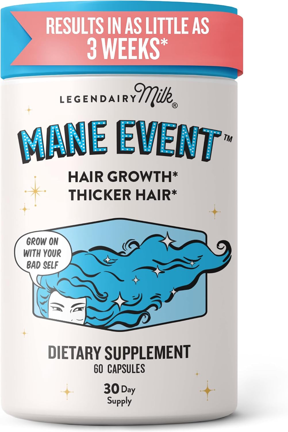 Legendairy Milk Hair Growth Vitamins for Women – Mane Event™ with Biotin, Collagen & Lustriva - görsel 1