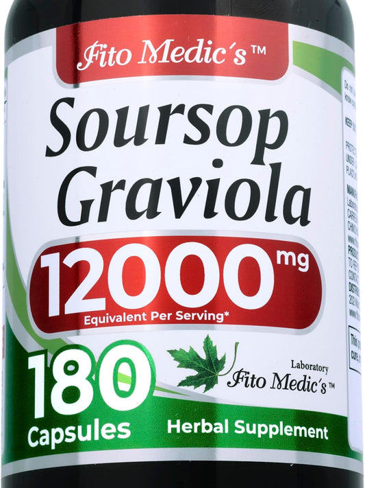 FITO MEDIC'S Lab Soursop Supplement - Graviola - 180 Capsules