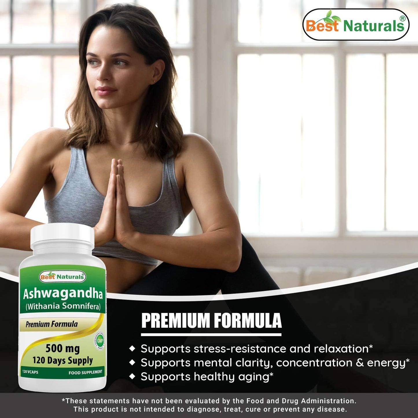Best Naturals Ashwagandha 500 mg Capsules - 120 Vegetarian Capsules - görsel 5