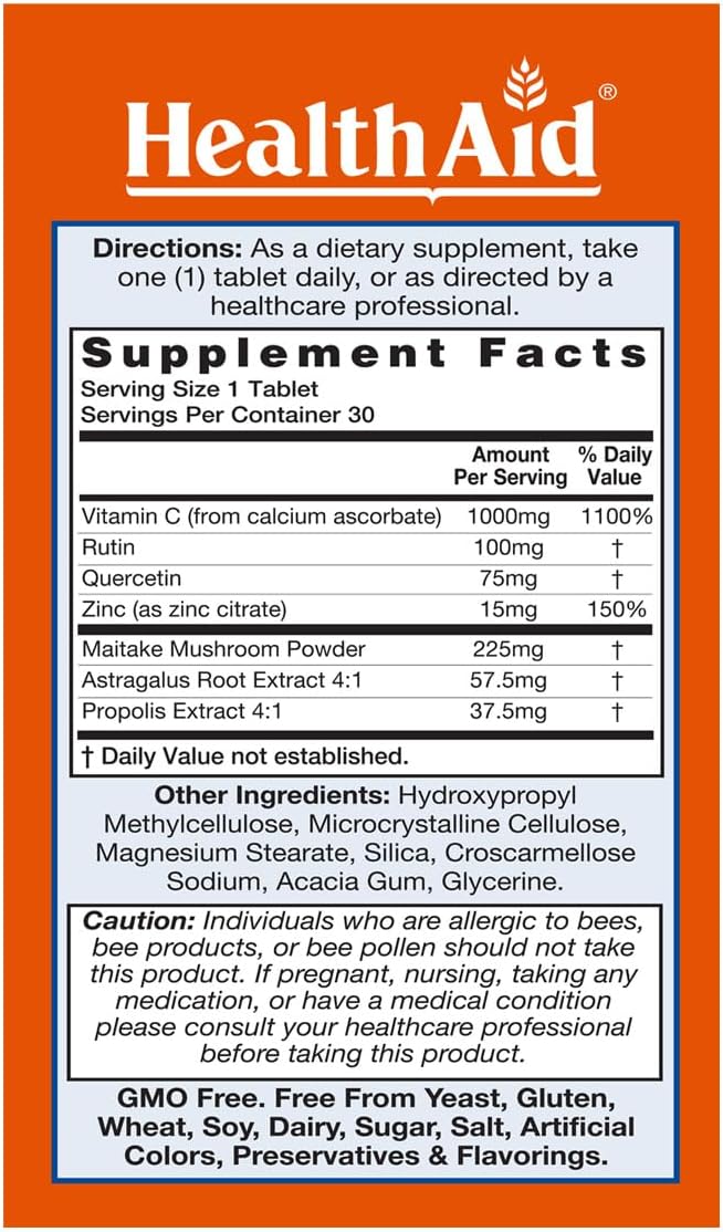 HealthAid ImmuProtect Daily Immune Support Tablets (30 Tablets) - görsel 2