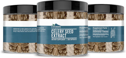 Earthborn Elements Celery Seed Extract 200 Capsules, Pure and Undiluted, No Additives
