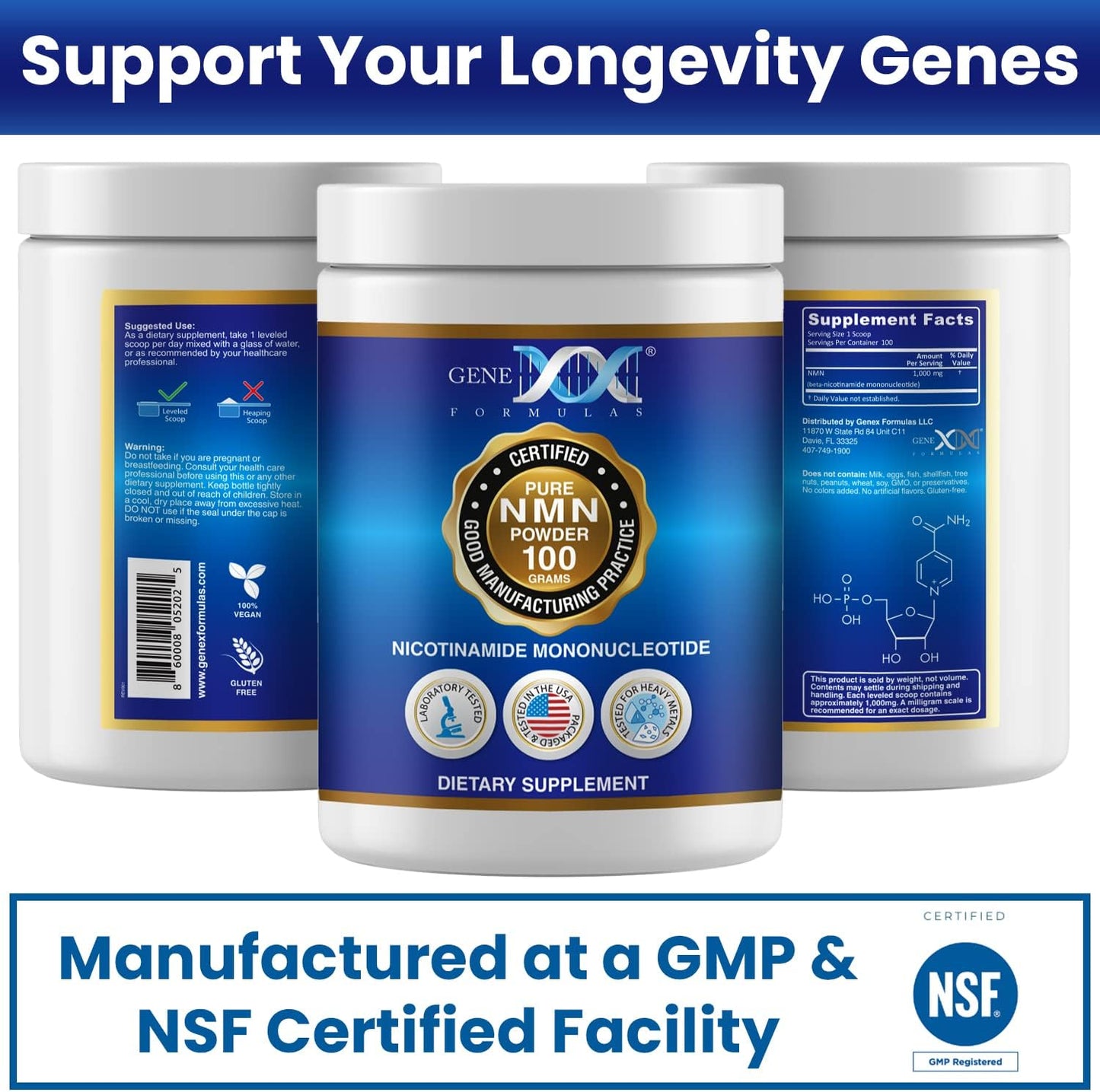 Genex Formulae Pure NMN Powder – 100g, Instant Dissolve, Non-Synthetic, PVP-Free - görsel 7