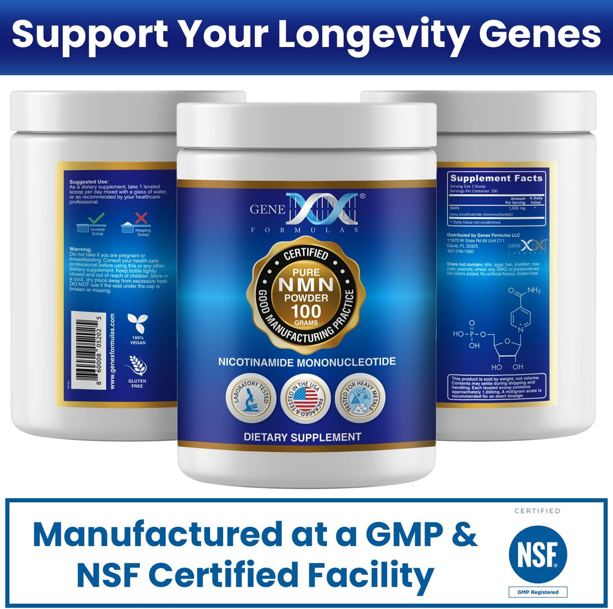 Genex Formulae Pure NMN Powder – 100g, Instant Dissolve, Non-Synthetic, PVP-Free - görsel 7