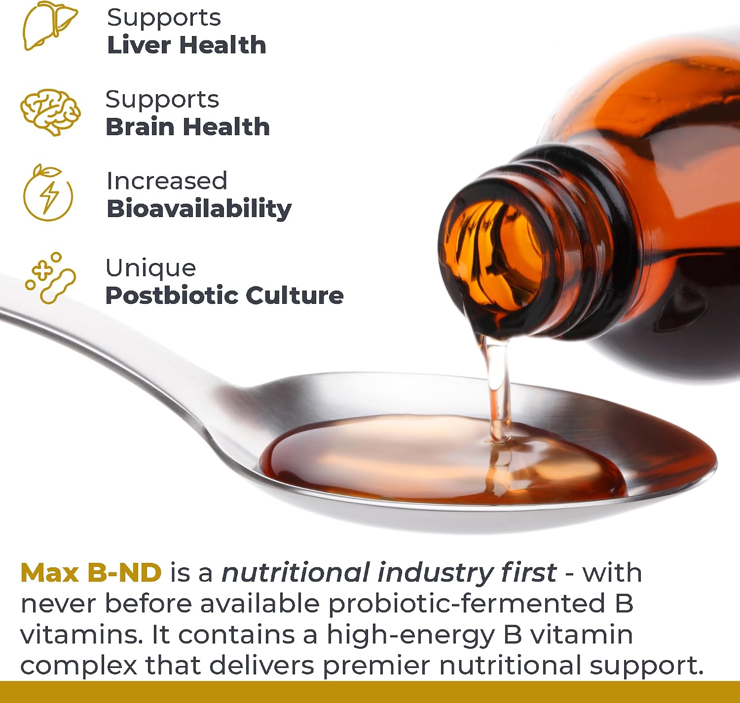 Premier Research Labs Max B-ND - Liquid Vitamin B Complex for Liver and Brain Health, Sublingual Drops with Thiamin, B12 and B6 - 237 ml - görsel 4