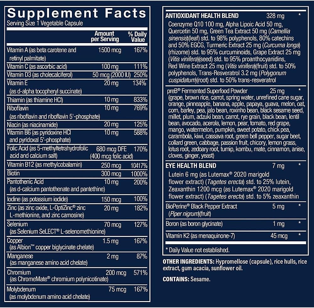 Vthrive Bioactive Men's 50+ Multivitamin – One-a-day (60 Vegetarian Capsules) - görsel 2