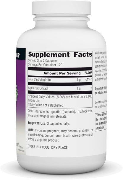 Source Naturals Acai Extract, Superantioxidant from the Amazon* - 500 mg - 240 Vegan Capsules
