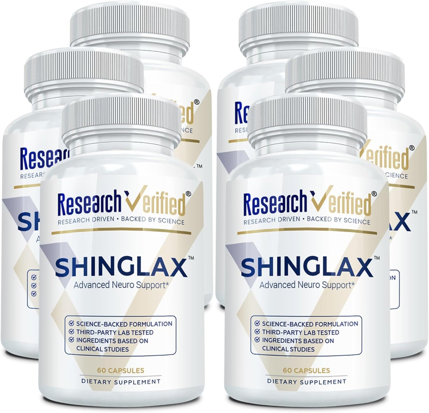 Research Verified Shinglax – Lemon Balm, Proteolytic Enzymes, Mushroom Complex, Vitamin B Complex, Oregano, Zinc – Non-GMO, Made in USA – 60 Capsules (Pack of 6) - görsel 1